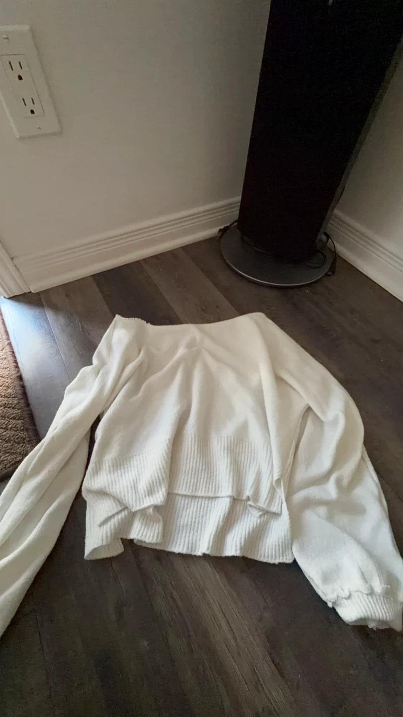 White neck cut Sweater