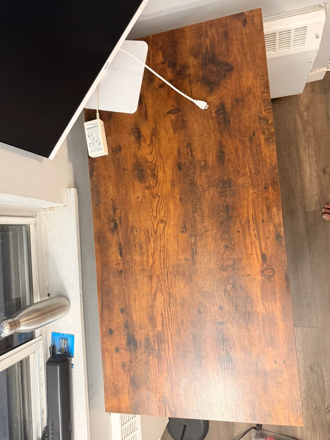 Wooden desk with shelves - photo 2