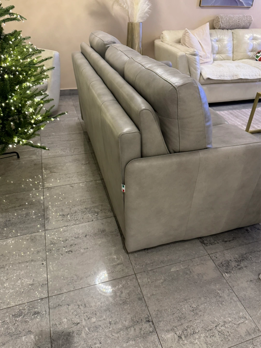 Sofa Bed | Grey Leather | Made in Italy - photo 2