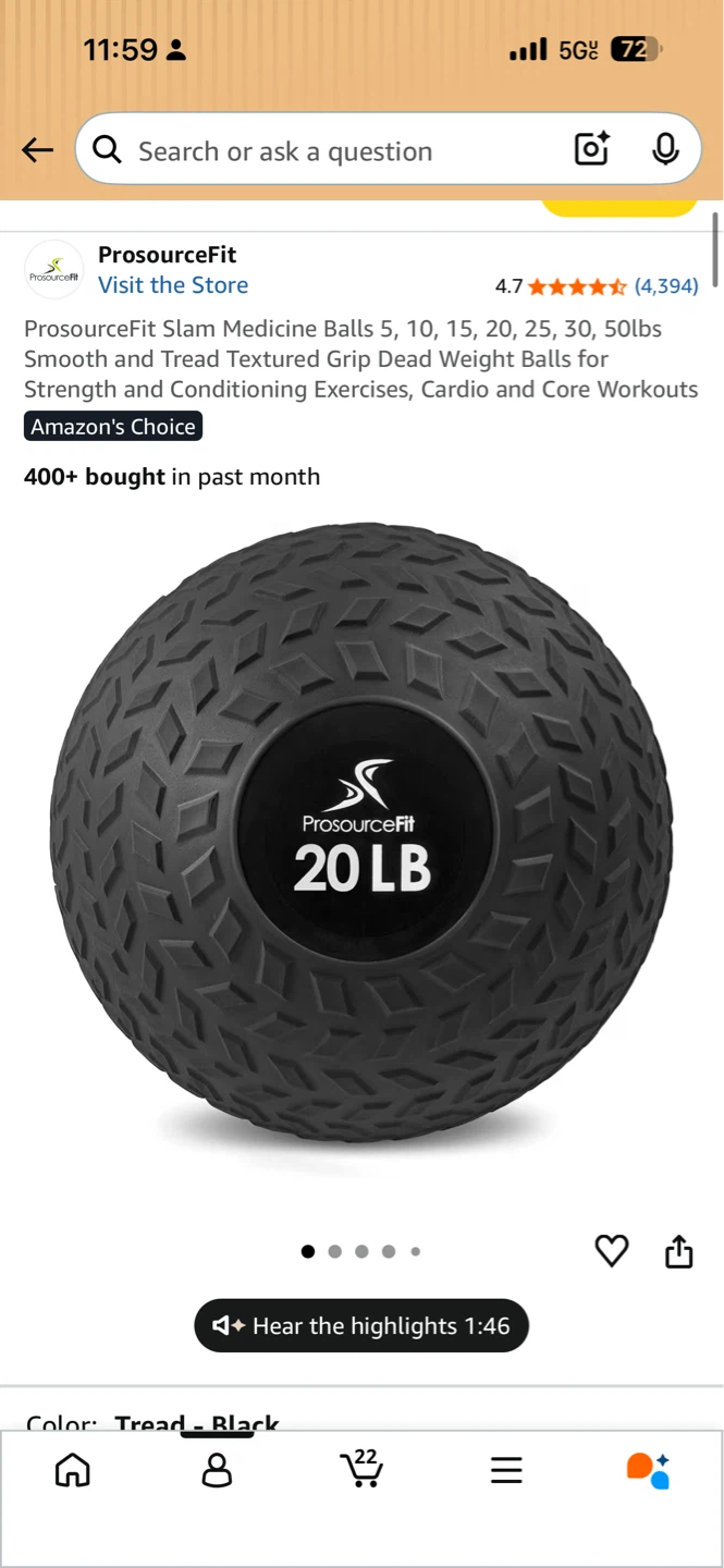 ProsourceFit 20 LB Slam Medicine Ball - photo 2