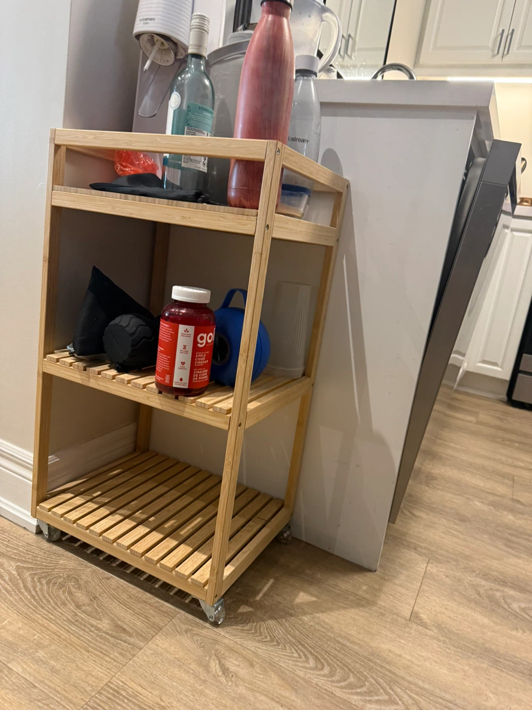 Wooden 3-Tier Rolling Cart - photo 3