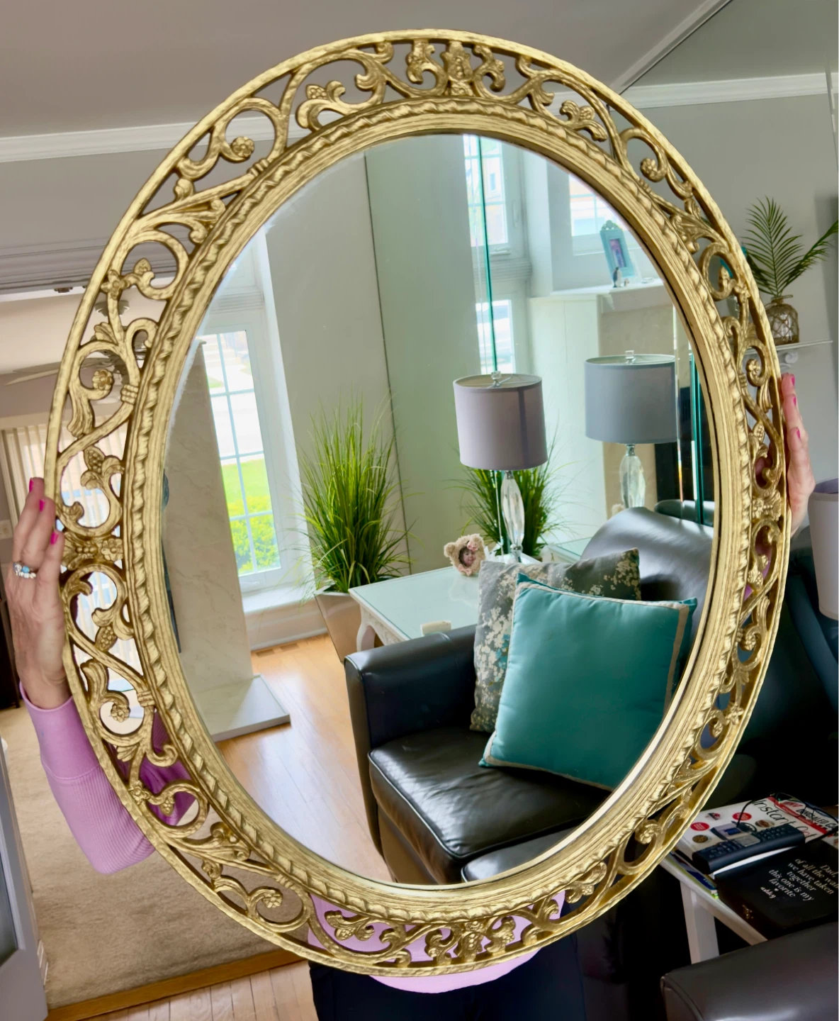BEAUTIFUL VERY LARGE GOLD MIRROR
