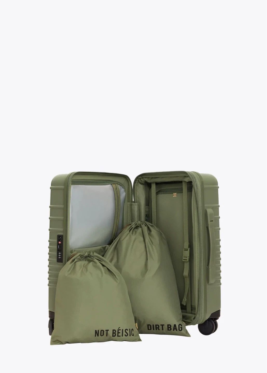 BÉIS Large Check-In Roller Suitcase Sage Green Brand New - photo 3