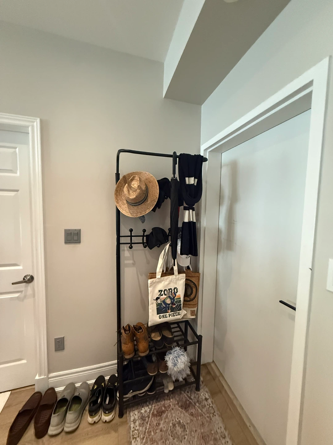 Black Metal Hall Tree Shoe Rack Organizer - photo 3