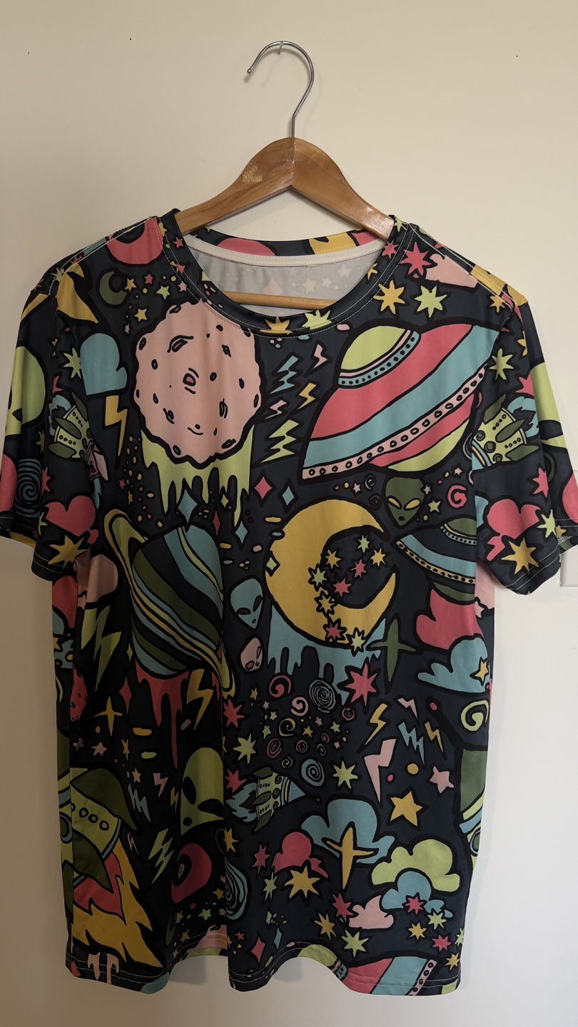 Space and Alien Graphic T-Shirt