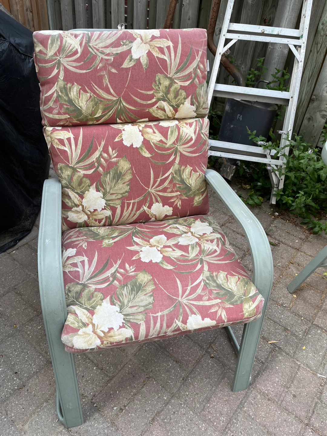 Patio Chair with Floral Cushions