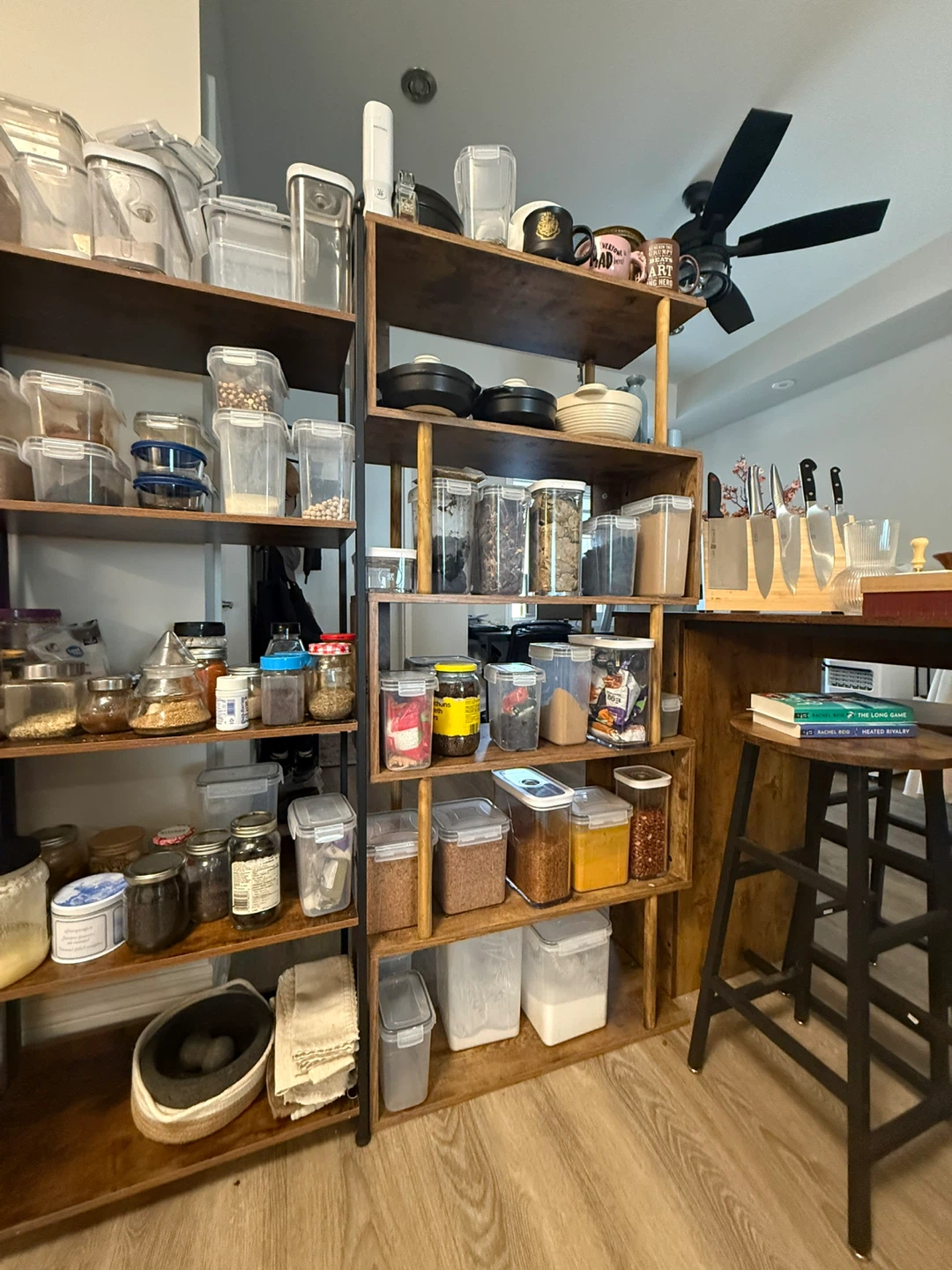 2 Rustic Wood & Metal Storage -Kitchen / Pantry / Display