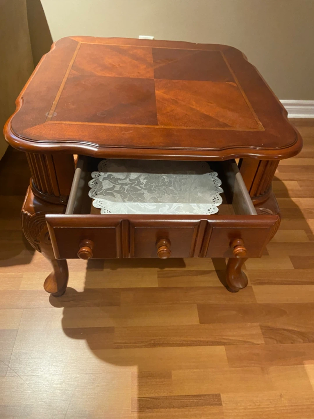 Wooden coffee table and 2 side tables with drawers - photo 5