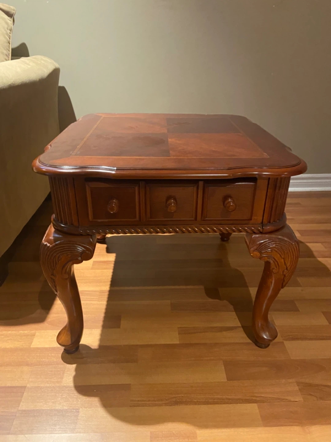 Wooden coffee table and 2 side tables with drawers - photo 3
