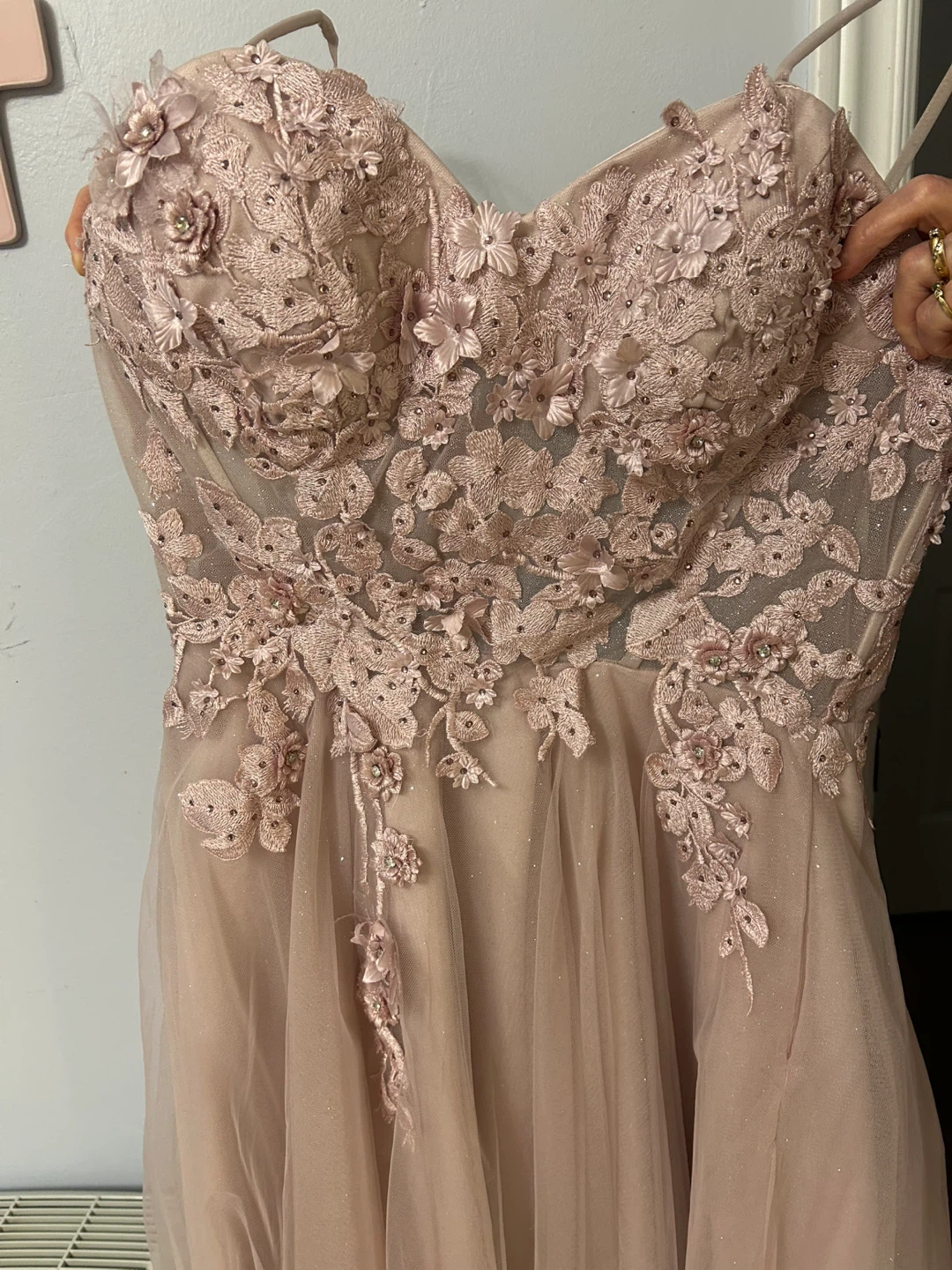 Pink Tulle and Lace dress with  Headband - photo 3