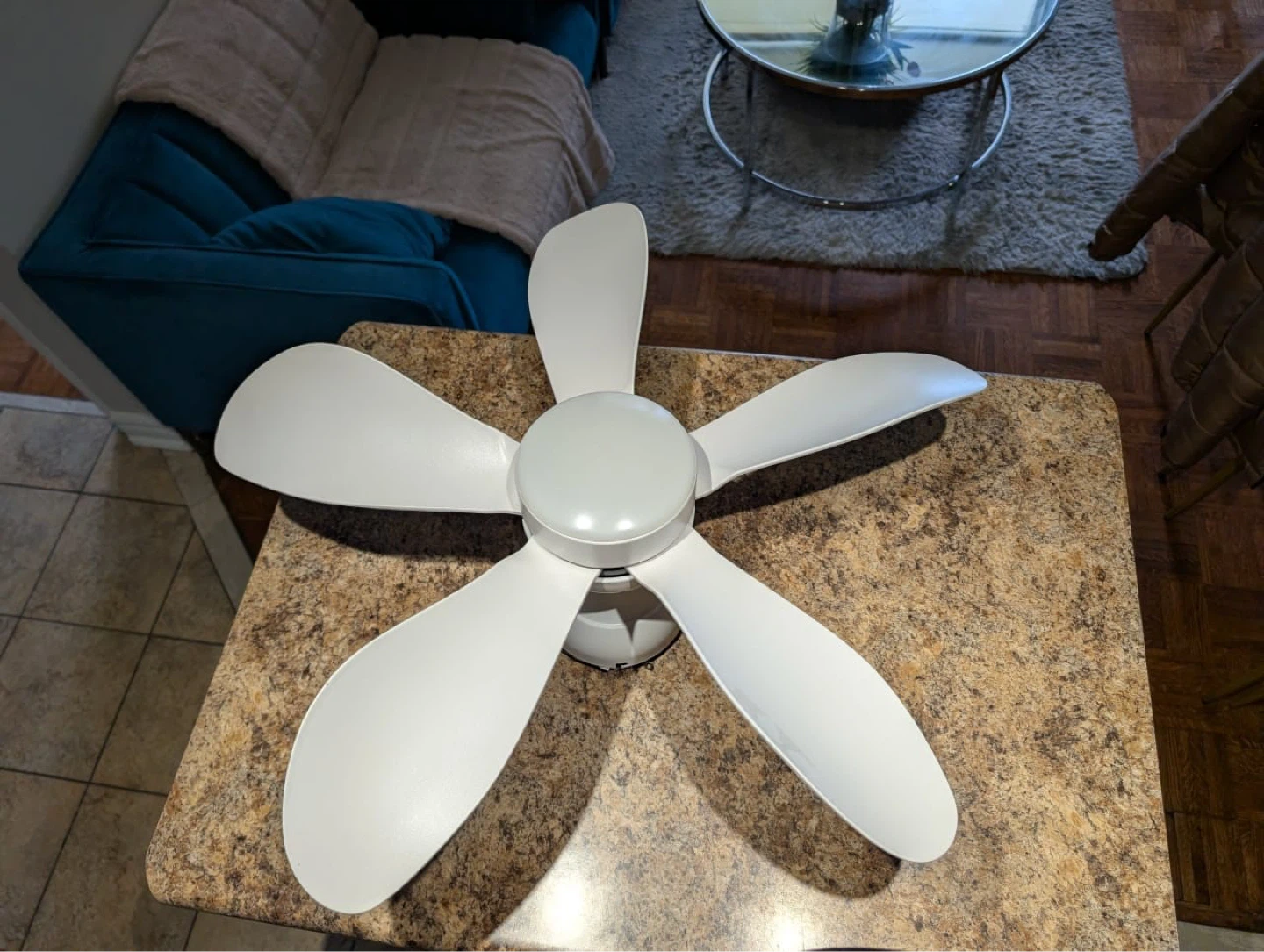 White Ceiling Fan Motor Unit with light