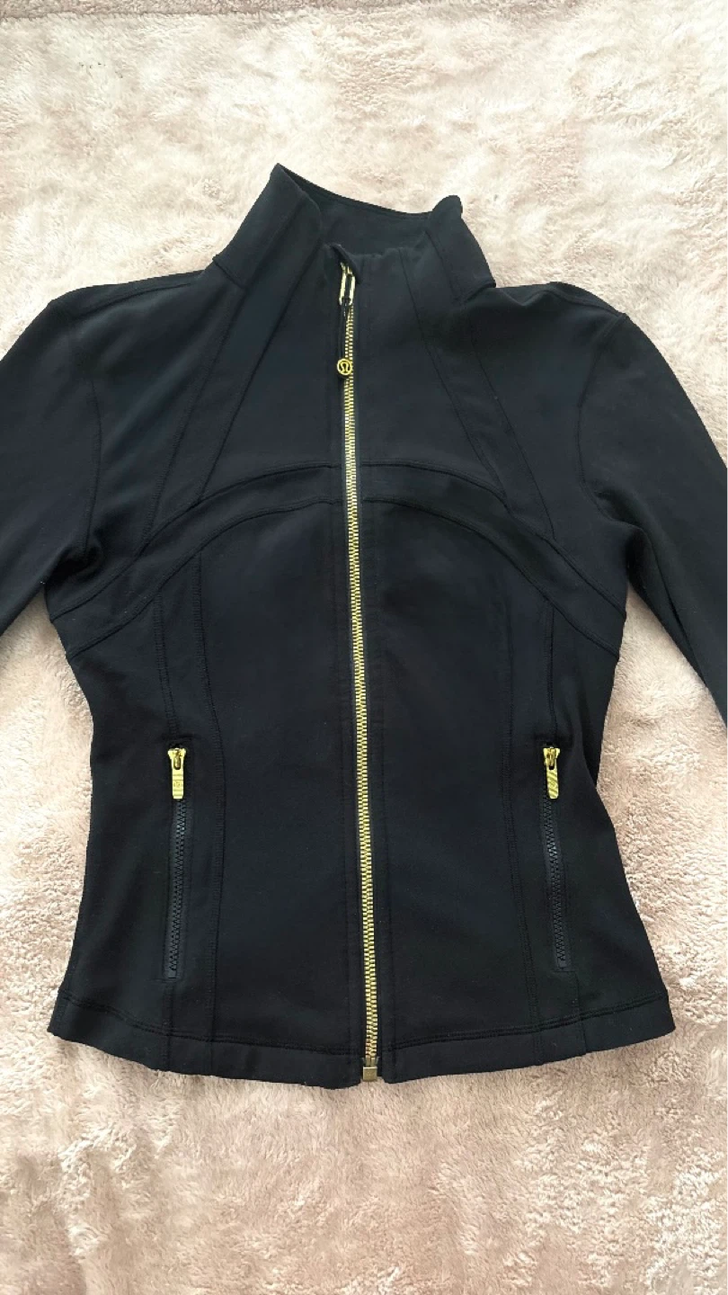 Lululemon Black Full Zip Jacket with Gold Zippers