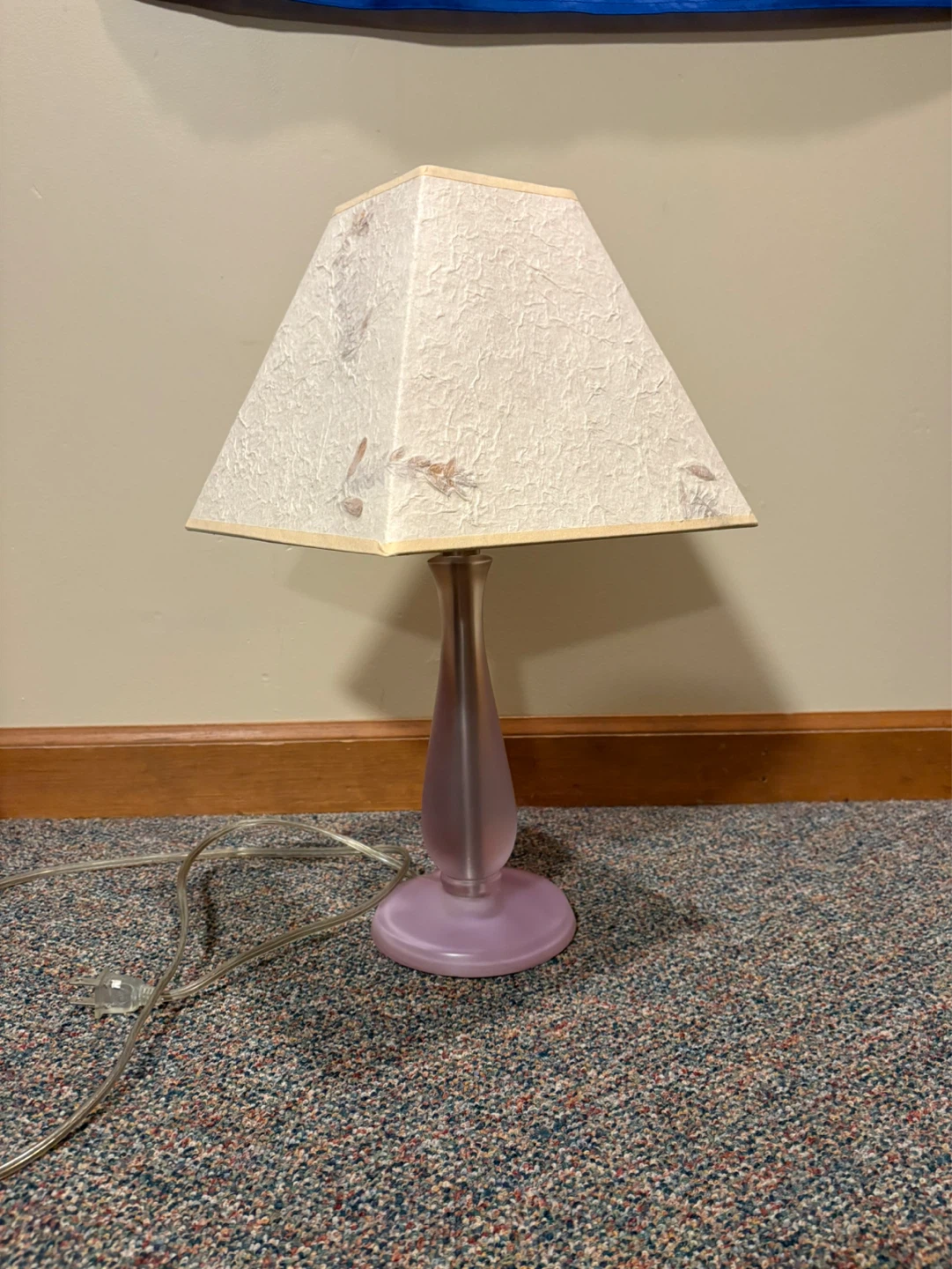 19 inch soft lilac lamp