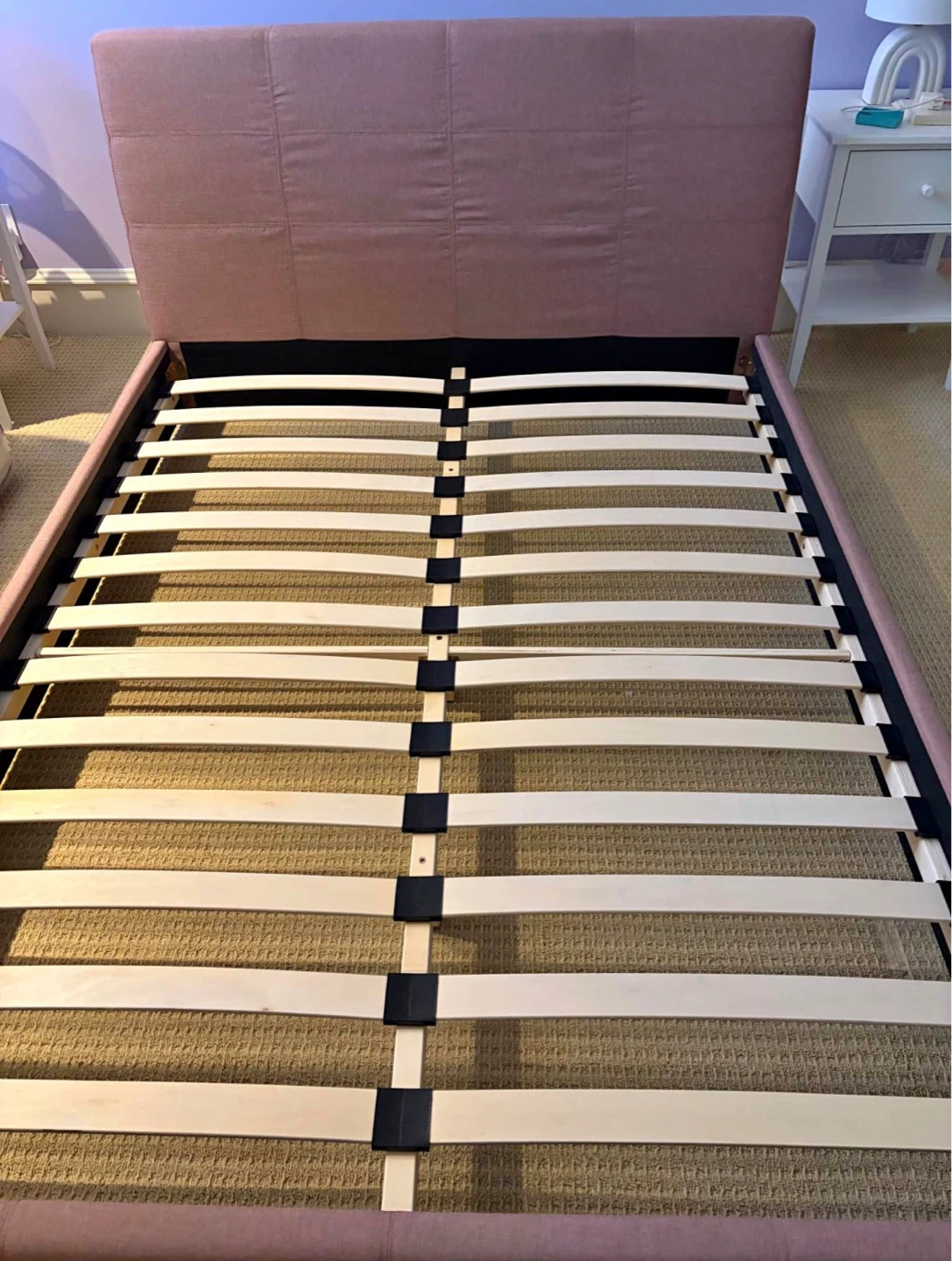 Queen Cotton bed frame *Like new fre delivery
