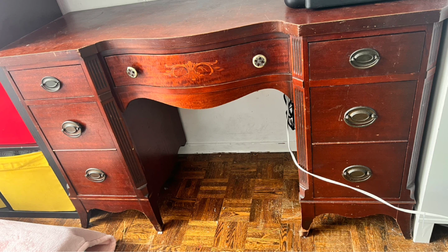 Antique Vanity Desk with Drawers