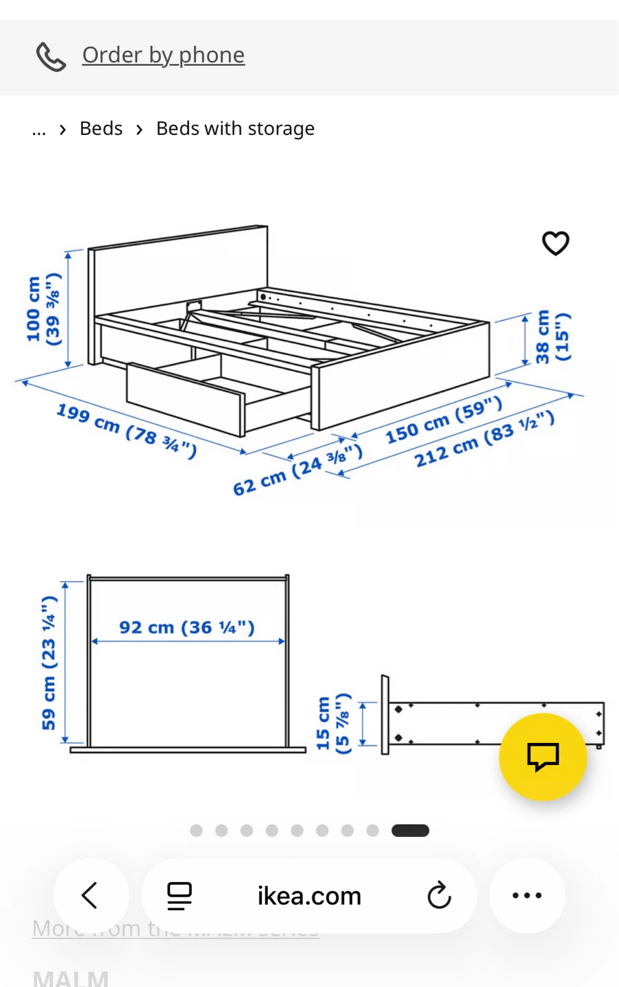 IKEA MALM Queen Bed Frame with Storage Drawers