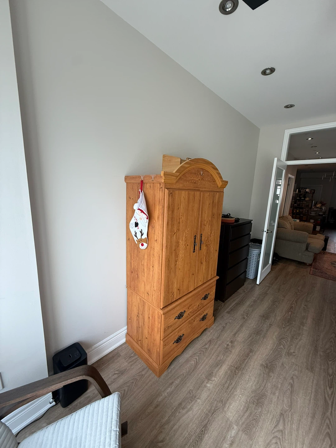 Solid Wood Wardrobe with Drawers