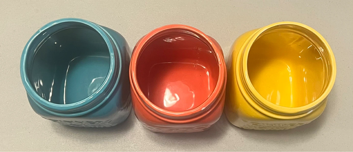 Set of 3 Ceramic Mason Jar Kitchen Decor Storage Containers - photo 5