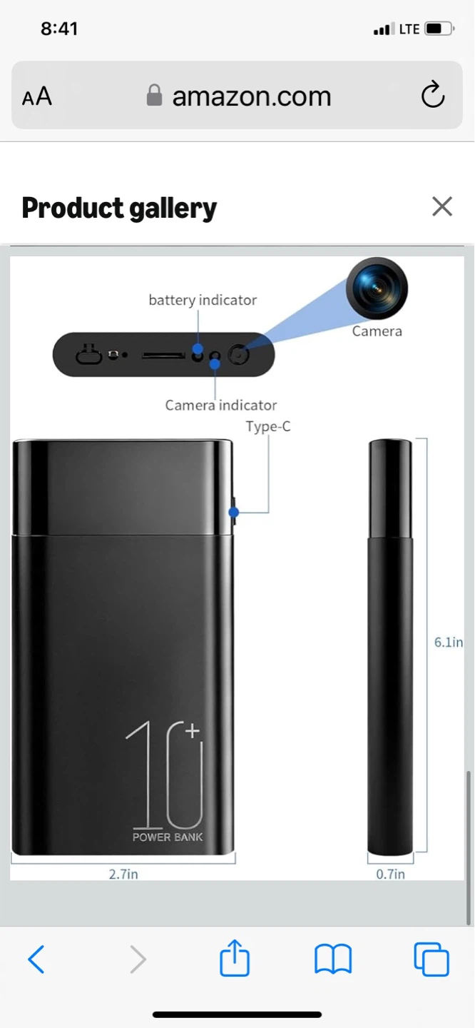 10000mAh Power Bank Hidden Nanny Camera - photo 2