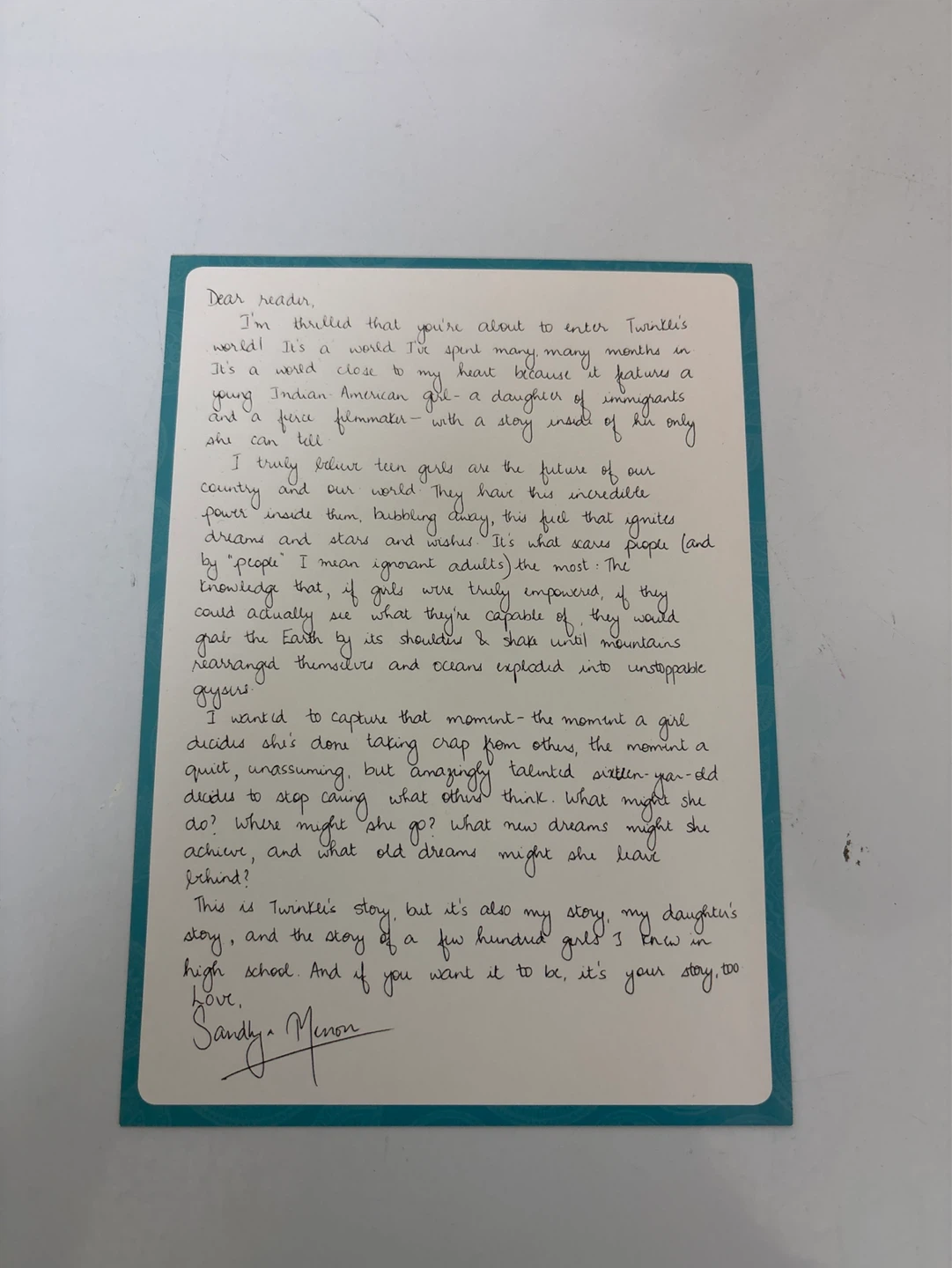 From Twinkle with Love by Sandhya Menon Book - signed edition - photo 3