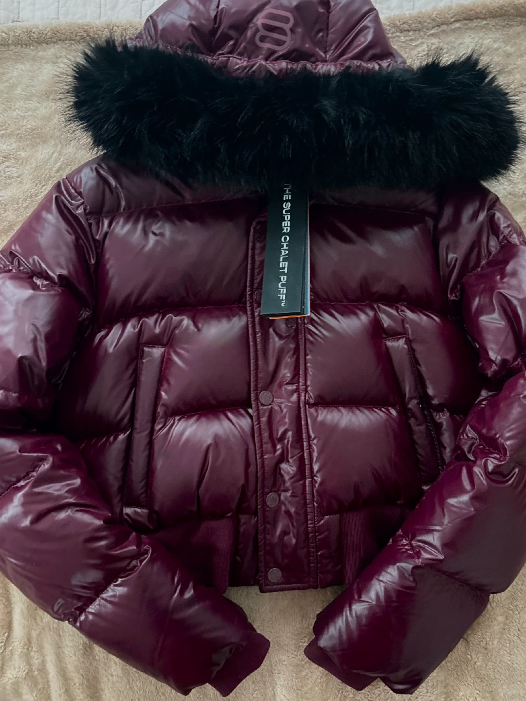 Aritzia super puff Burgundy Puffer Jacket