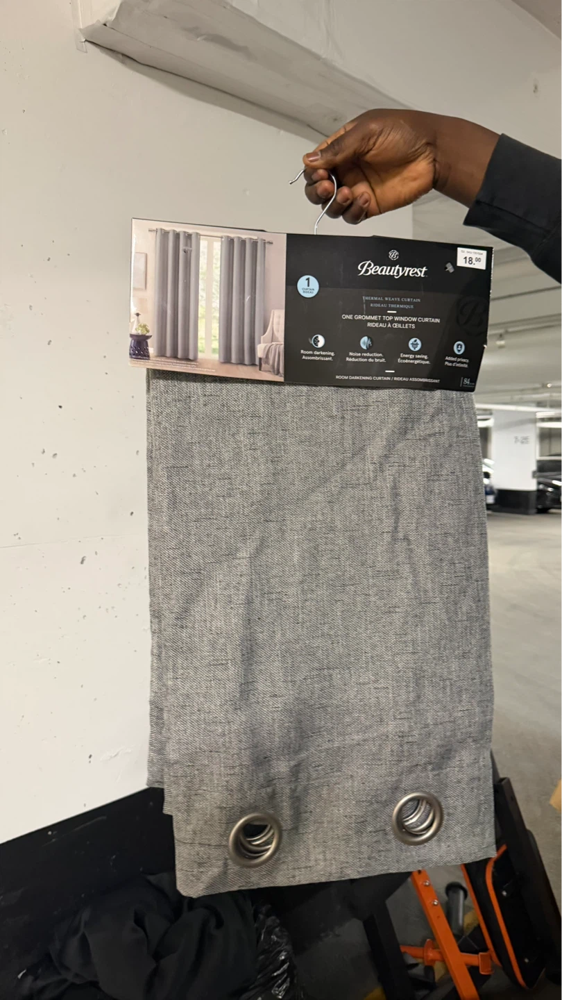 Beautyrest Grey Grommet Top Window Curtain - photo 2