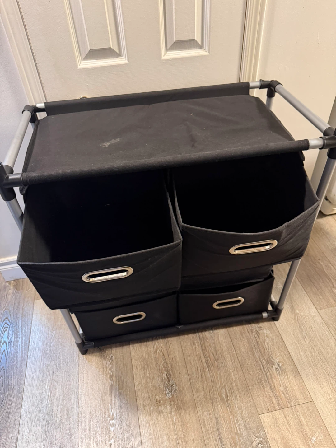 Black Fabric Storage Organizer with Metal Frame - photo 5