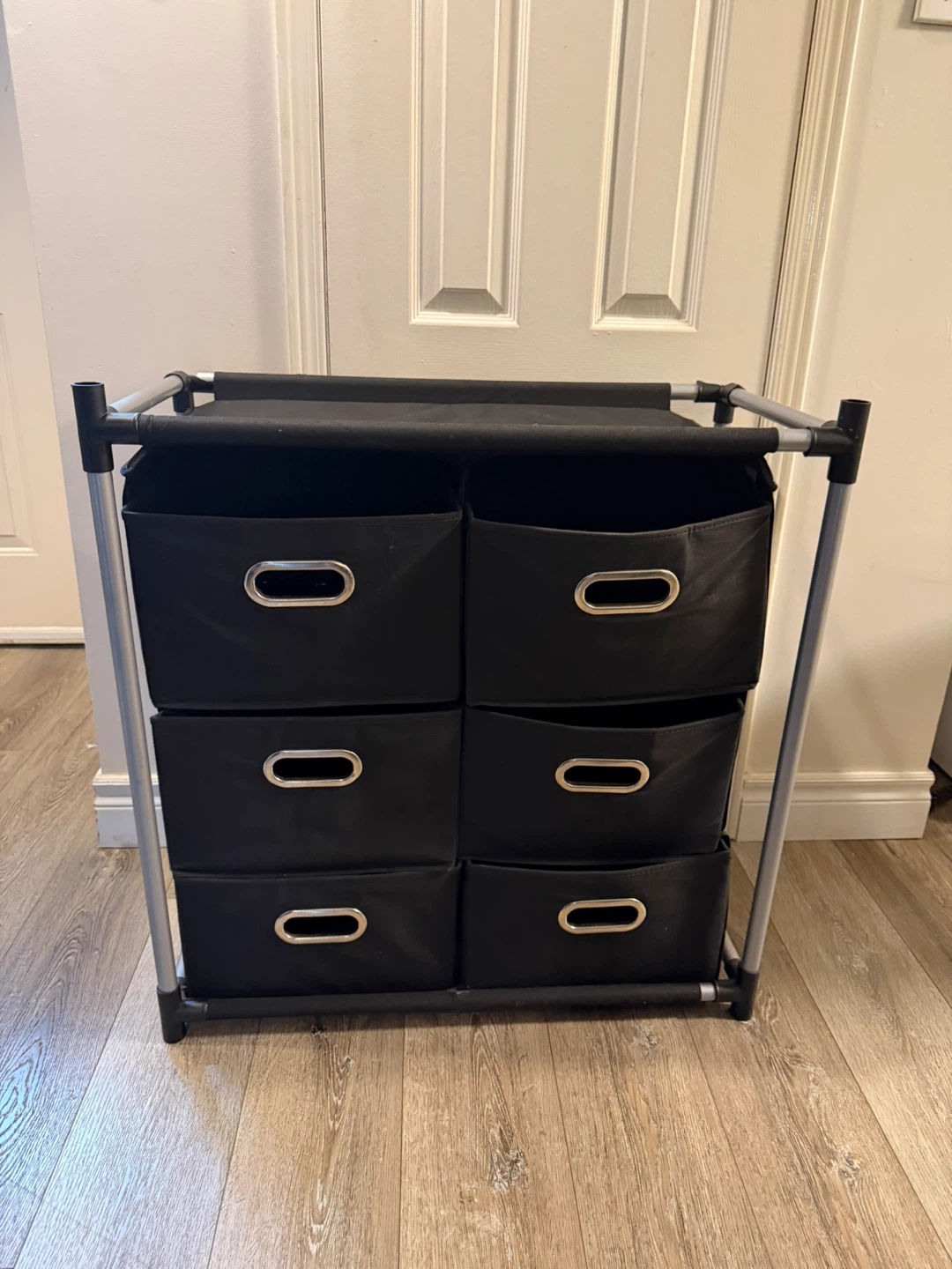 Black Fabric Storage Organizer with Metal Frame