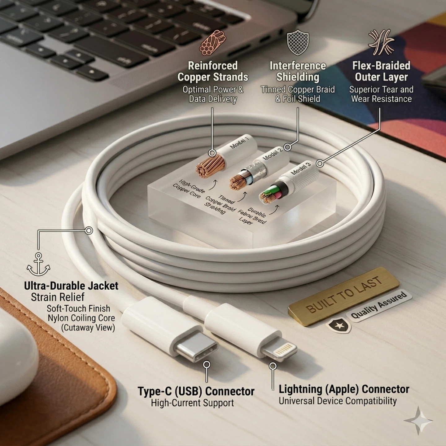 2 Pack USB-C to Lightning Cable - photo 4