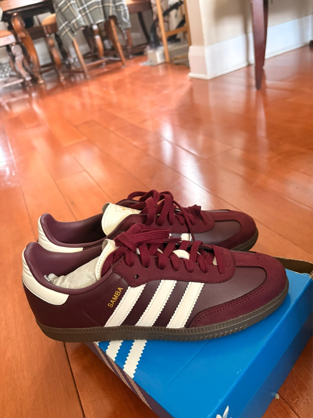 Adidas Samba Burgundy White Sneakers
