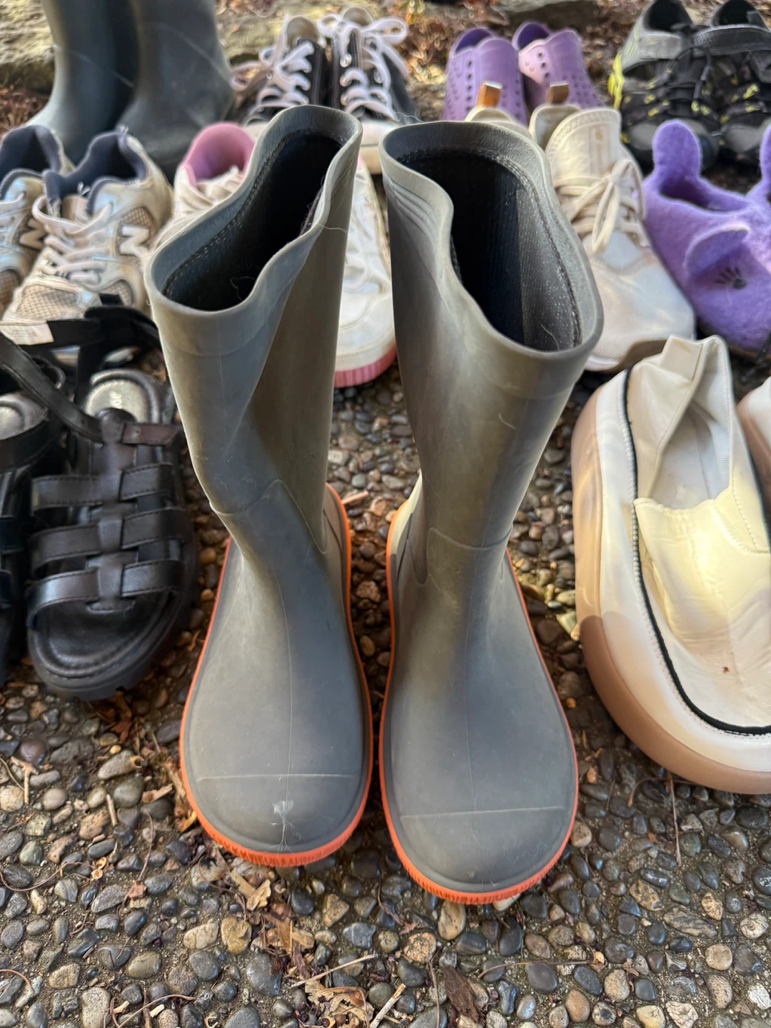 Kamik Rain Boots size 12 with Orange Soles