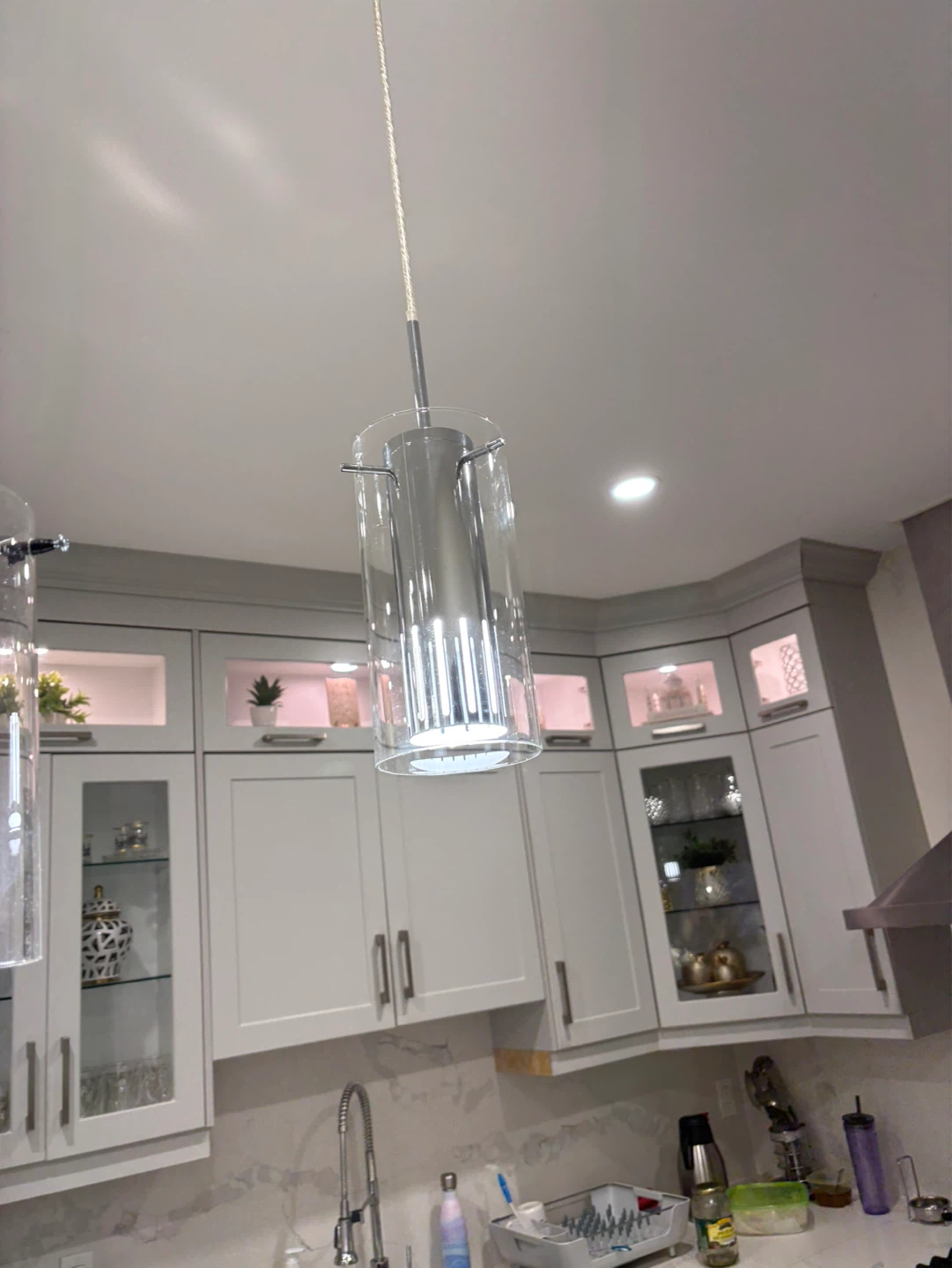 Glass Cylinder Pendant Light Fixture - photo 4