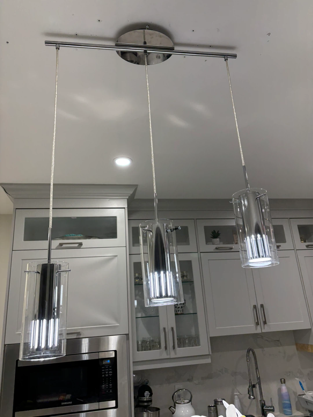 Glass Cylinder Pendant Light Fixture