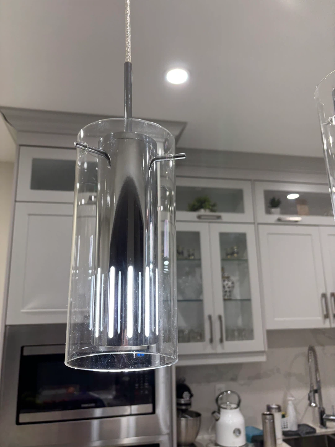 Glass Cylinder Pendant Light Fixture - photo 2
