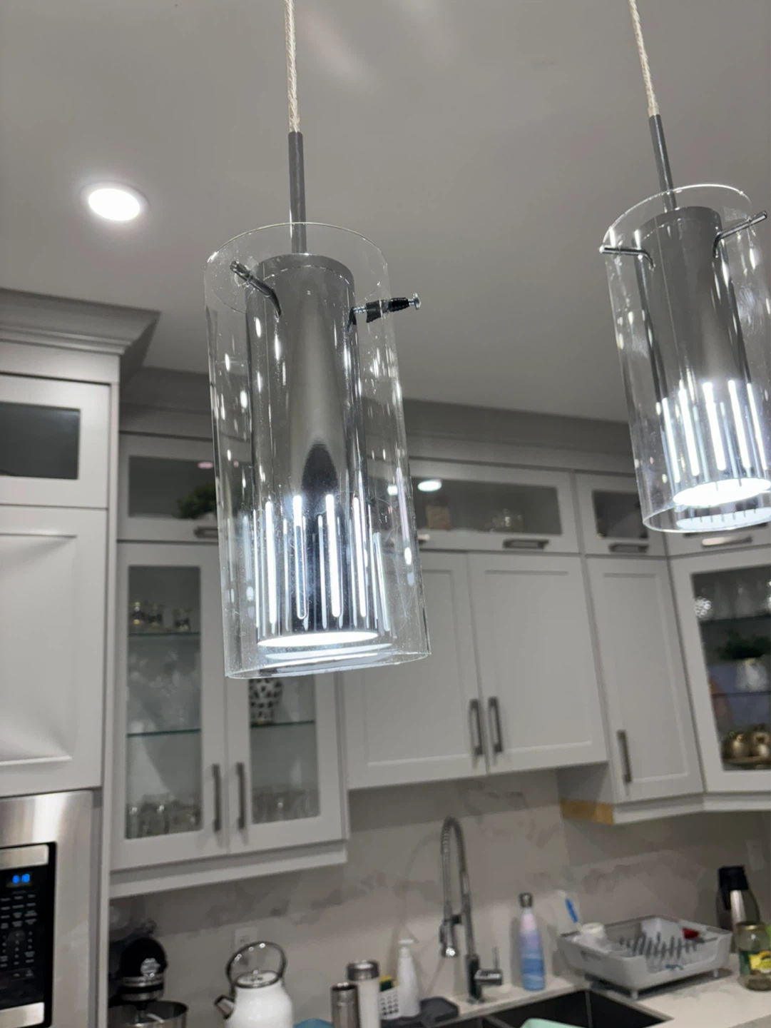 Glass Cylinder Pendant Light Fixture - photo 3