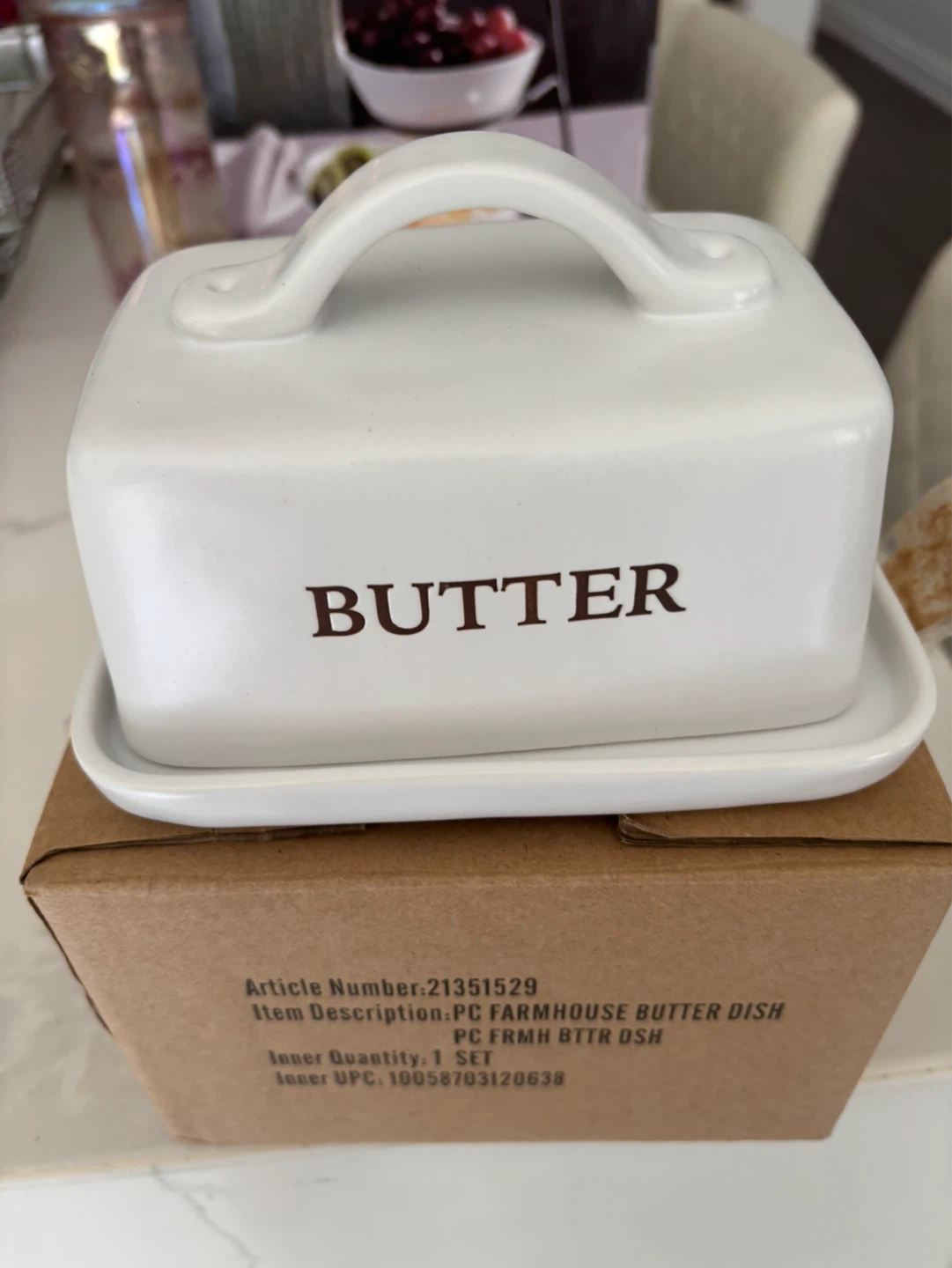 White Ceramic Farmhouse Butter Dish - photo 5