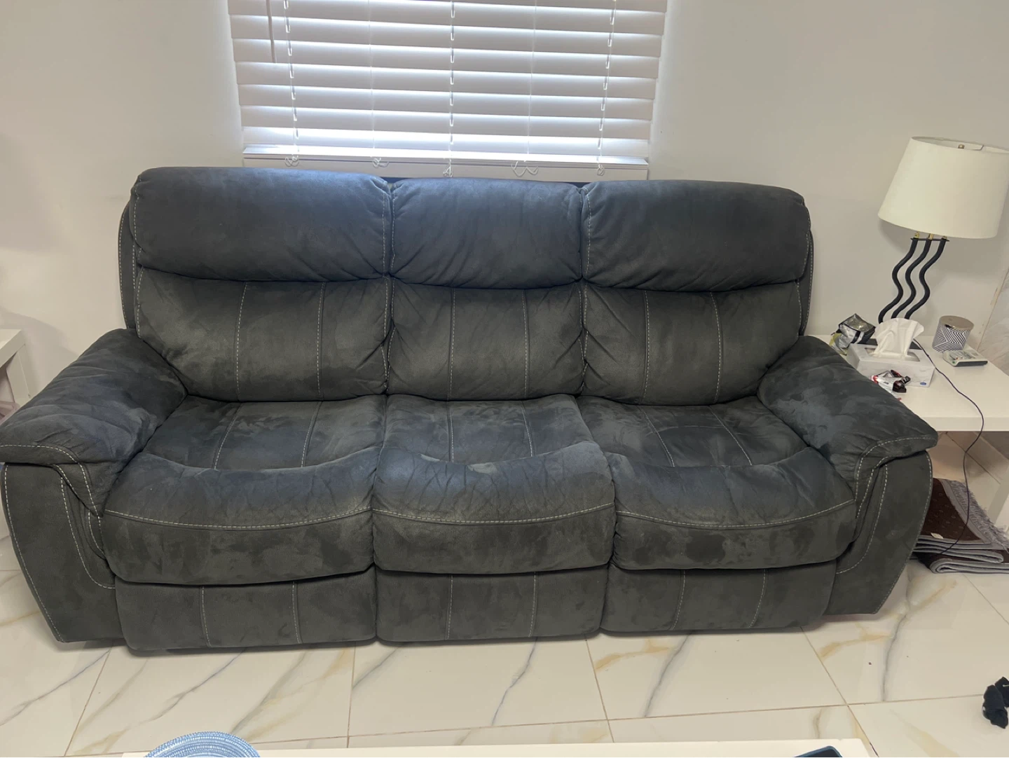 Dark Grey 3-Seater Reclining Sofa