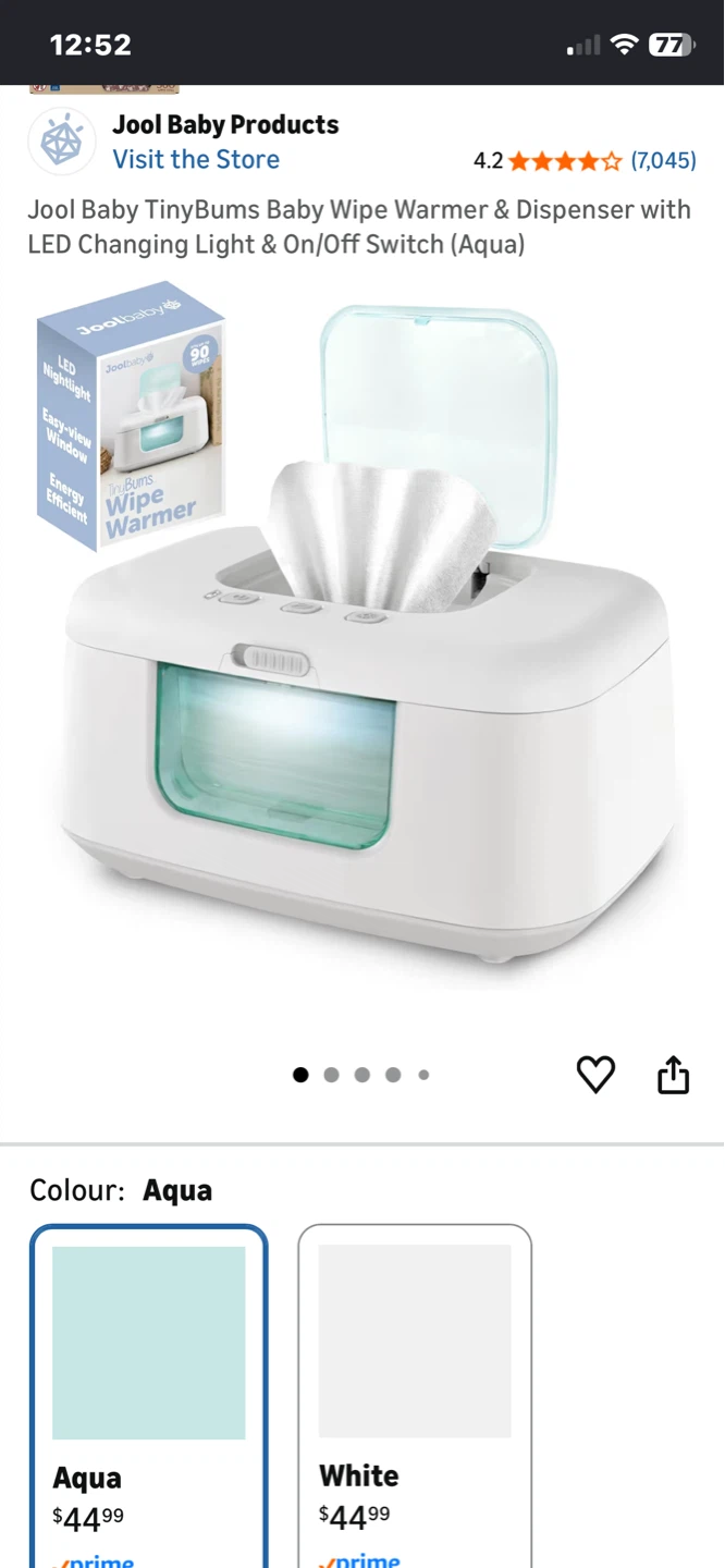 Unopened box! Baby TinyBums Wipe Warmer & Dispenser - Aqua