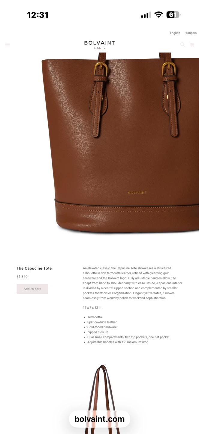 BOLVAINT PARIS The Capucine Tote