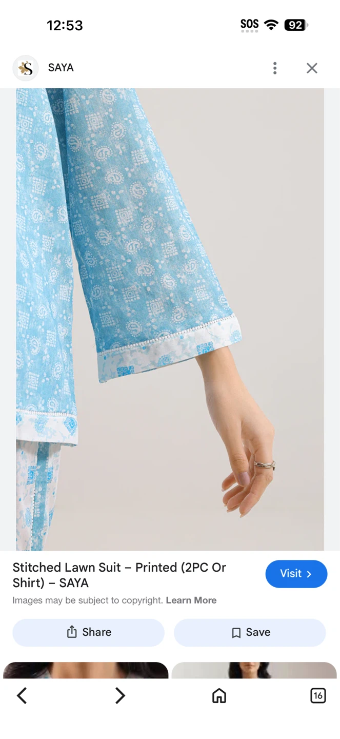 SAYA Stitched Lawn Suit - Printed 2PC Shirt - photo 2