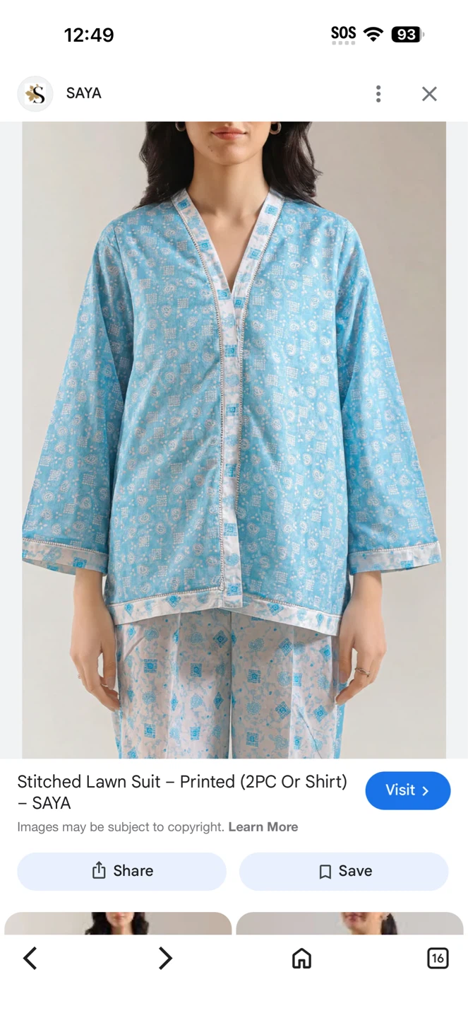 SAYA Stitched Lawn Suit - Printed 2PC Shirt - photo 5