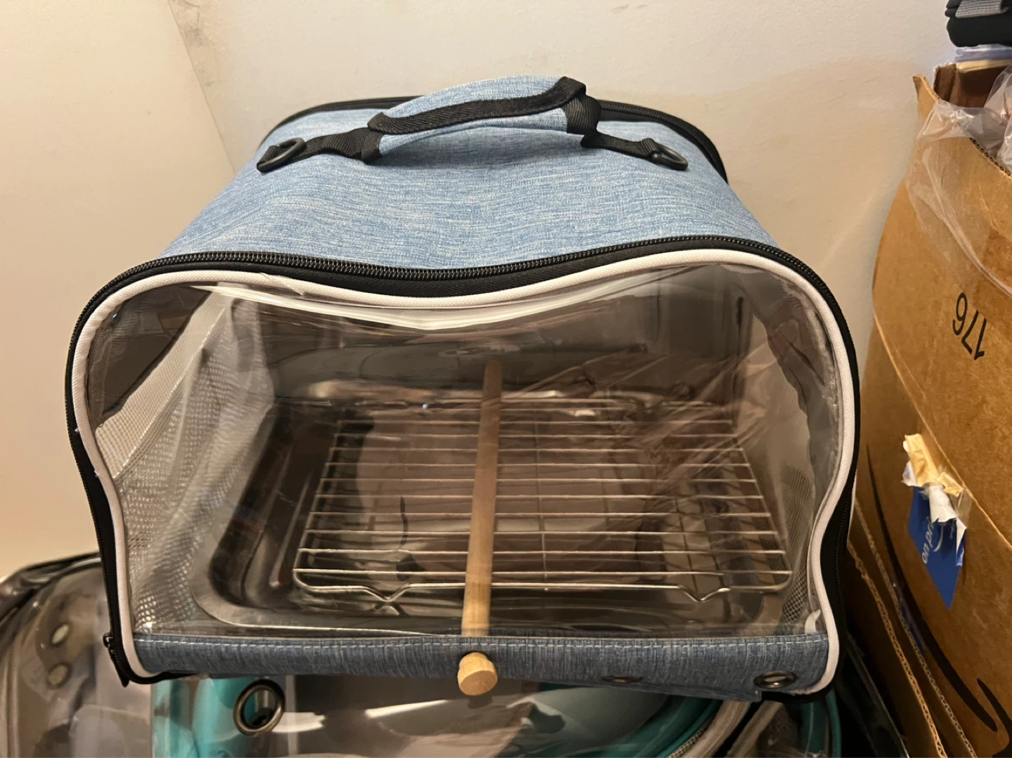 Blue Denim Pet Carrier with Clear Window - photo 4