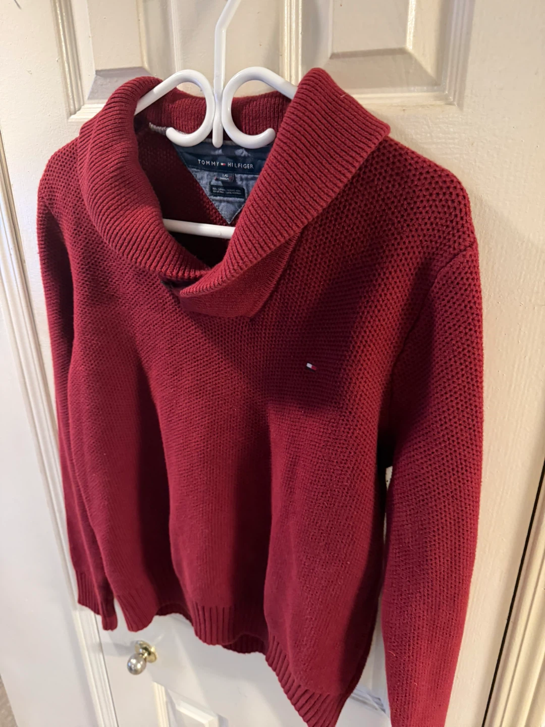 Tommy Hilfiger Men's Shawl Collar Sweater - Red - Size L - photo 5