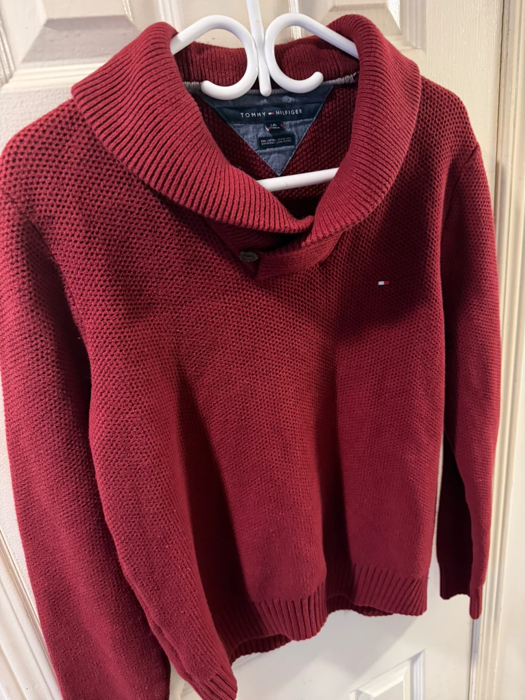 Tommy Hilfiger Men's Shawl Collar Sweater - Red - Size L - photo 4