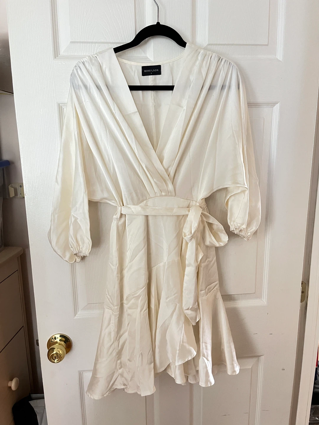 ROSEASON Cream Midi Dress - Size 8