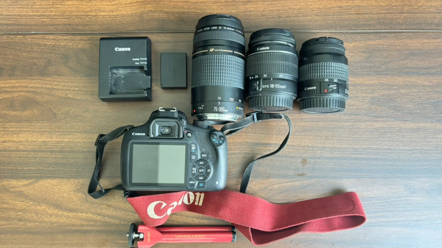 Canon EOS Rebel T5 DS126491 Camera with 3 Lenses and Accessories - photo 2