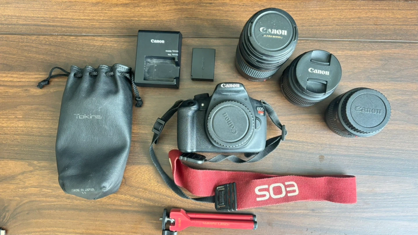Canon EOS Rebel T5 DS126491 Camera with 3 Lenses and Accessories