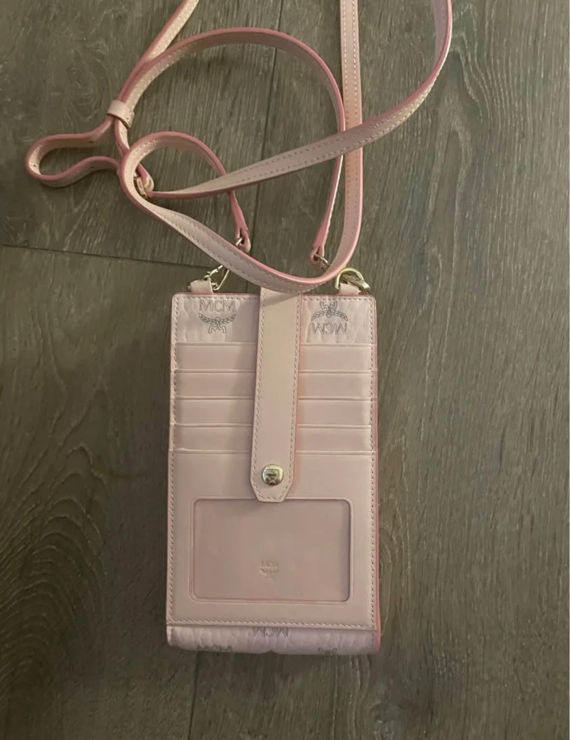 MCM Pink Logo Cardholder Phone Pouch - photo 2
