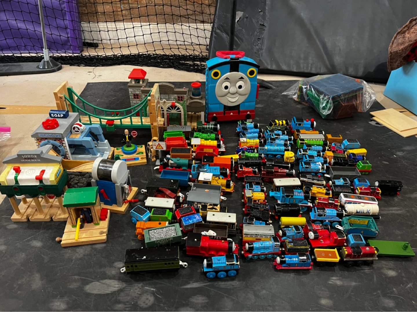 Wooden Train Track and Thomas the Train Accessories Lot