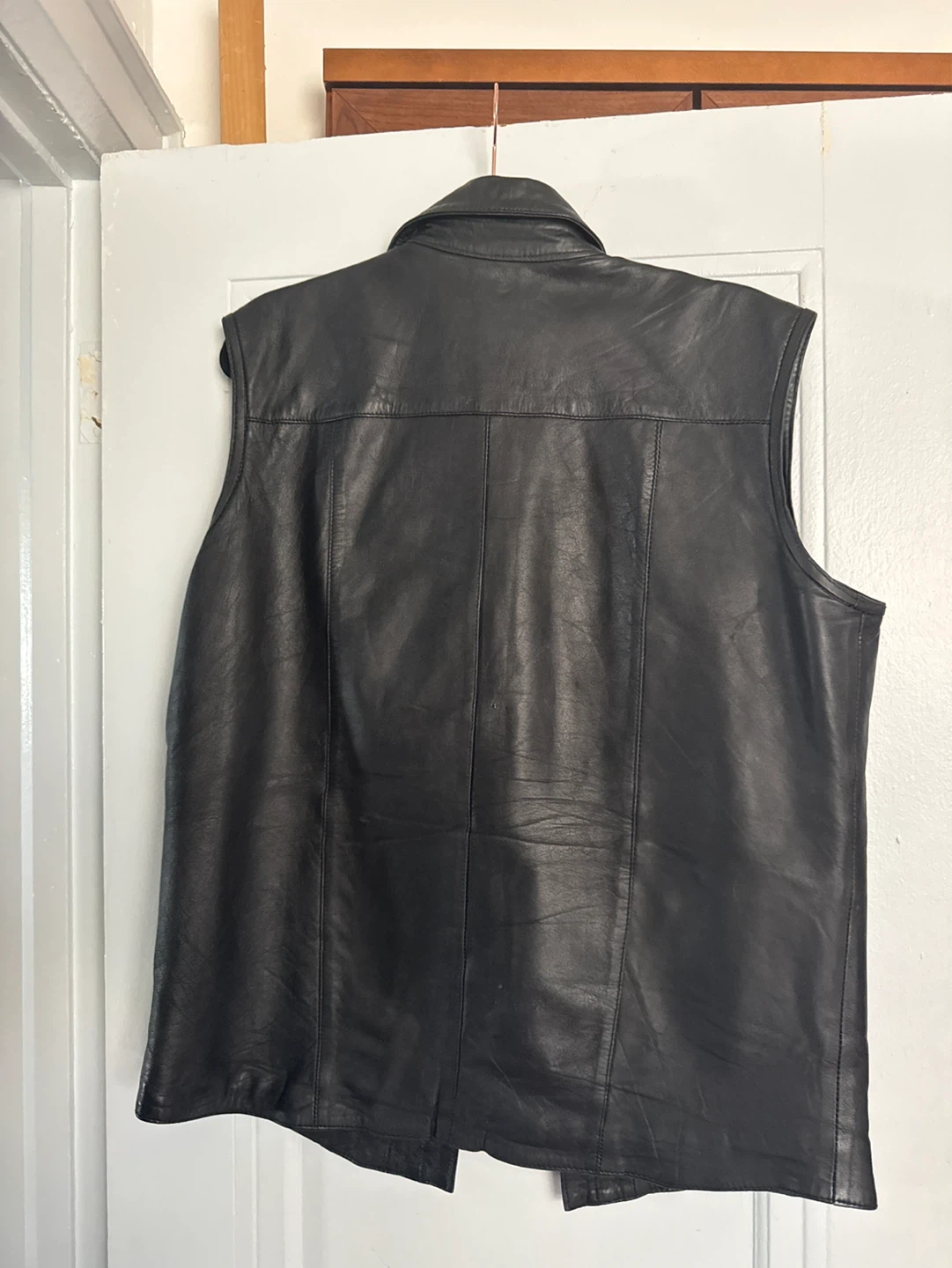 Men's Black Leather Vest - photo 2